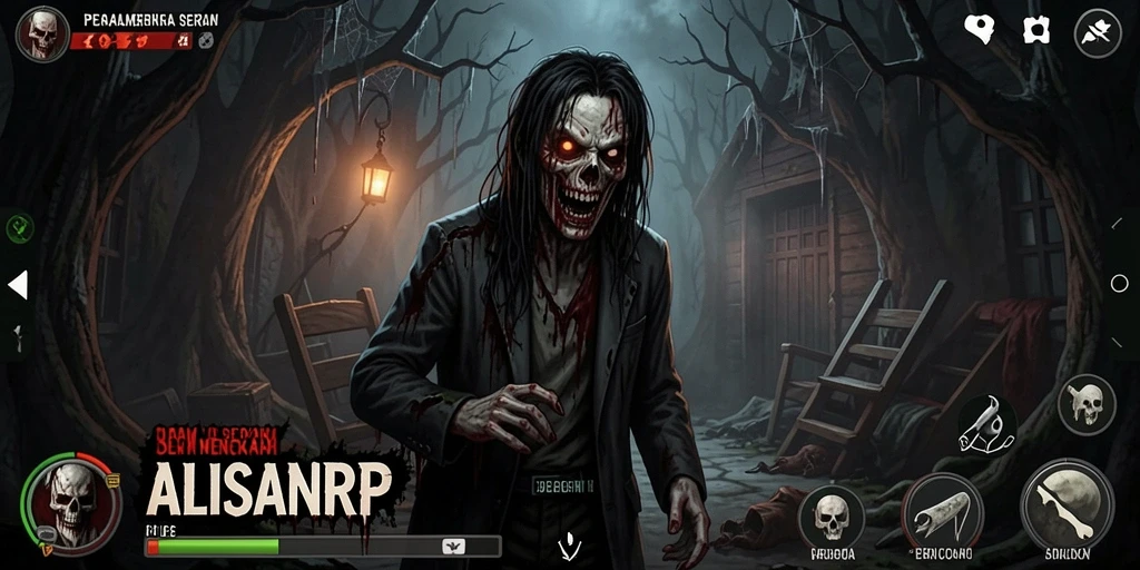 Tangkapan layar menampilkan ketegangan gameplay ALISANRP yang menakutkan.