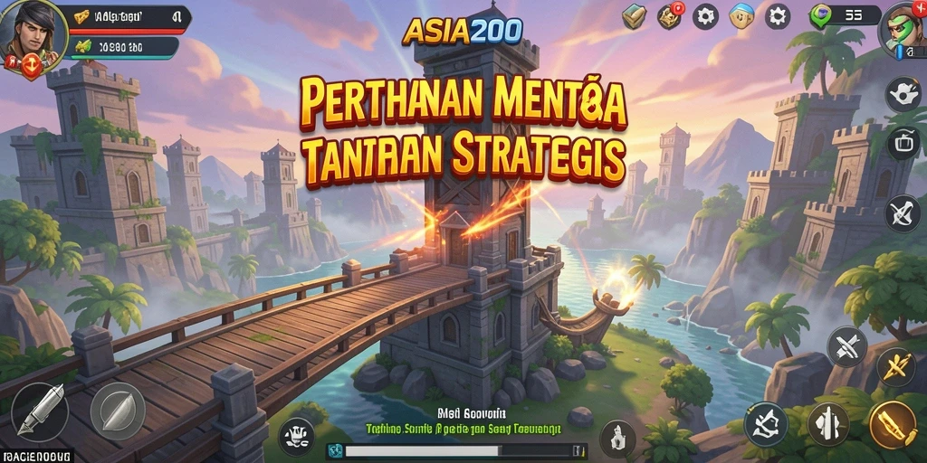 Gambaran gameplay menara pertahanan yang seru dan strategis di ASIA200.