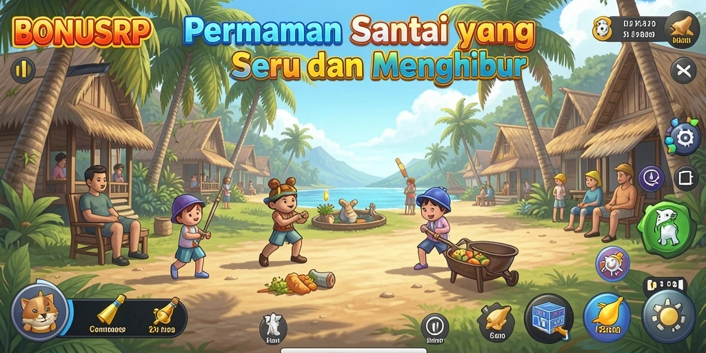 Tampilan gameplay BONUSRP yang penuh warna dan menyenangkan.