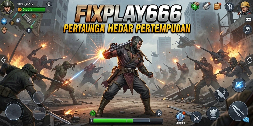 Tampilan menegangkan medan perang di FIXPLAY666 dengan aksi seru.