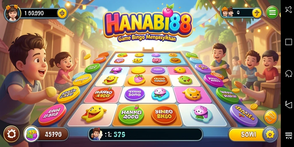 Tampilan menarik dari gameplay Bingo HANABI88 yang seru.