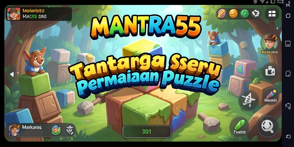 Tampilan gameplay seru dalam MANTRA55 yang penuh teka-teki.