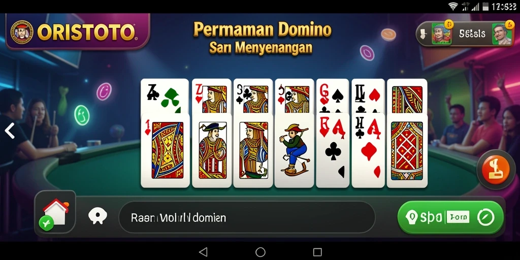 Tampilan gameplay ORISTOTO yang seru dan interaktif dalam permainan Domino.