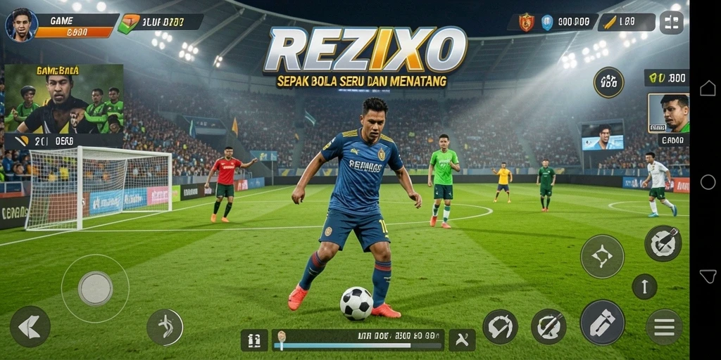 Tampilan gameplay seru di lapangan <strong>REZIXO</strong>.
