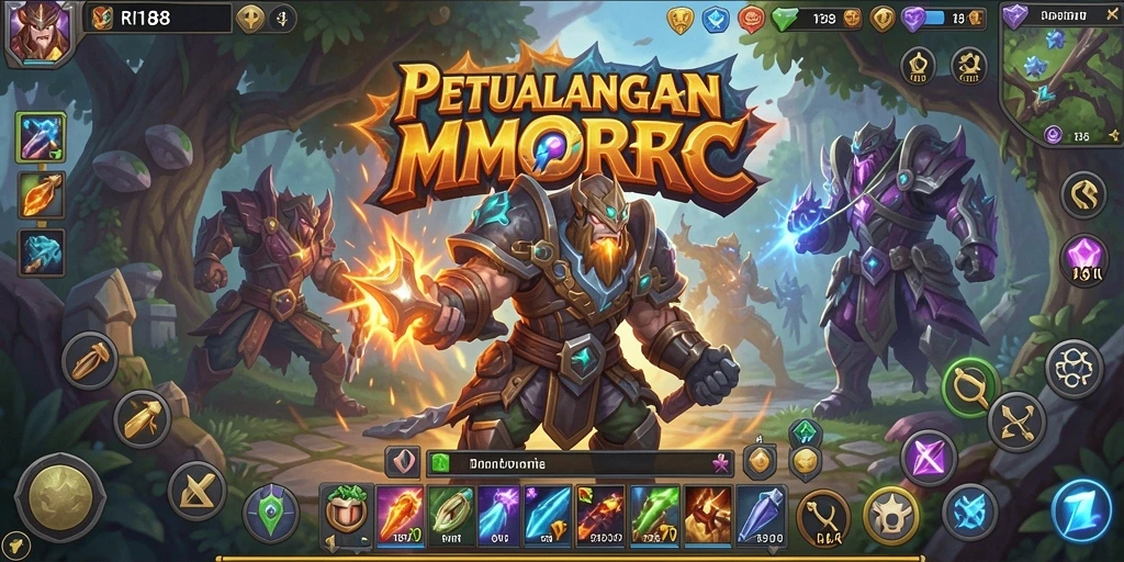 Tangkapan layar utama RI188 menampilkan pertarungan seru di dunia MMORPG.